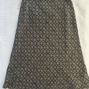 Kate Hill SILK Brown and Cream A-Line Skirt